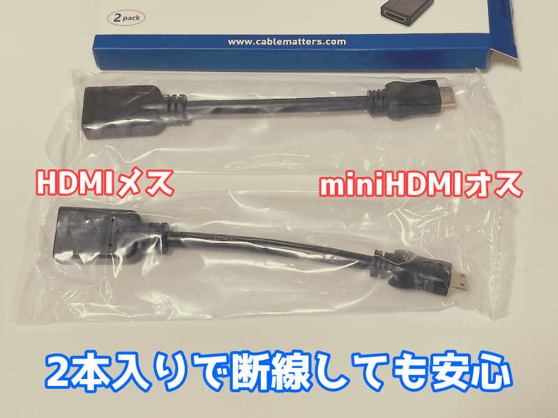 MiniHDMI変換ケーブル