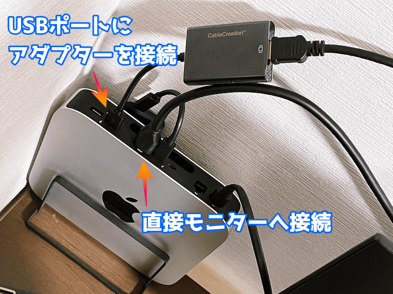 DisplayLink対応HDMI変換アダプターの接続方法